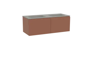 Balmani Sfera meuble salle de bains suspendu 135 x 55 cm cotto avec Tablo Strada double vasque en marbre composite soie grise