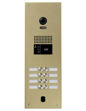 Platine vidéo monobloc gt alu champagne 8 bp d'appel avec électronique incluse PA8BVCH AIPHONE 200299